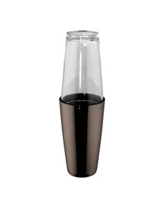 ILSA Shaker Boston con bicchiere in vetro Linea Mixage Black Acciaio inox 1810 placcato nero