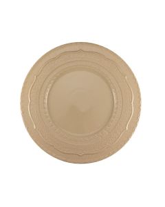 LE COQ Skalistos Piatto Segnaposto beige con decoro in rilievo 33 cm - Confezione 4 pezzi