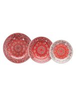 TOGNANA West Linea Vela Set 18 piatti decorati in Stoneware Rosso