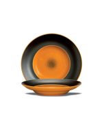 LE COQ Ekate Piatto Fondo Arancione c/Falda D. 27,5 cm H. 5 cm - Confezione 3 pezzi