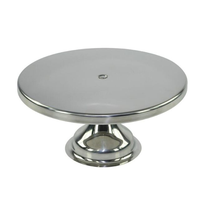 Alzatina Girevole Per Torte Relaxdays - Vassoio In Vetro &Oslash;30cm Con Base Acciaio Inox