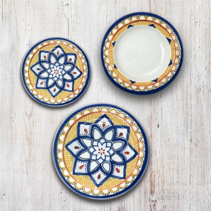 SATURNIA Ravello set 18 pezzi piatti decorati