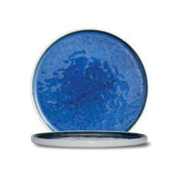 LE COQ Abyssos Piatto Piano bianco matt e blu D. 27,5 cm - Confezione 6 pezzi
